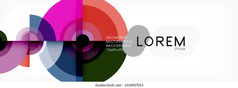 Round shapes vector abstract background. Trendy circle shapes composition vector illustration