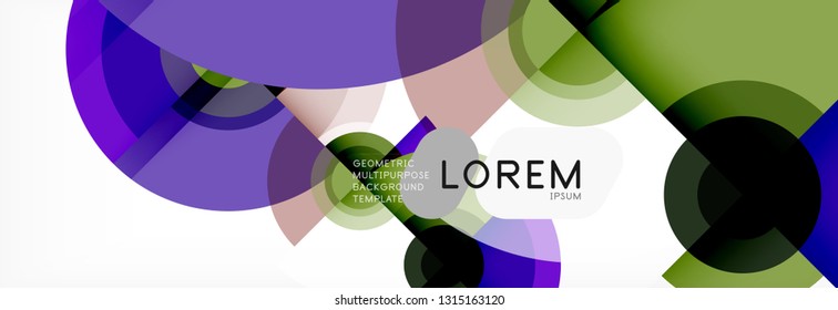 Round shapes vector abstract background. Trendy circle shapes composition vector illustration