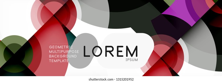 Round shapes vector abstract background. Trendy circle shapes composition vector illustration
