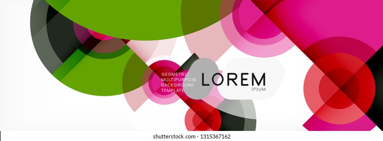 Round shapes vector abstract background. Trendy circle shapes composition vector illustration