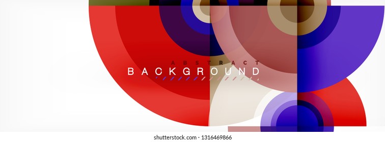 Round shapes vector abstract background. Trendy circle shapes composition vector illustration