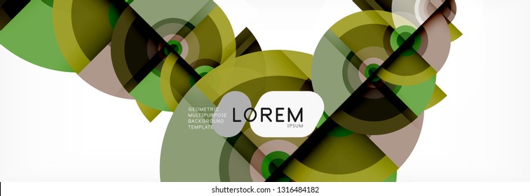 Plano de fundo abstrato do vetor de formas redondas. Formas de círculo na moda composição vetor ilustração