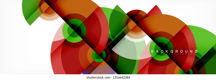 Round shapes vector abstract background. Trendy circle shapes composition vector illustration