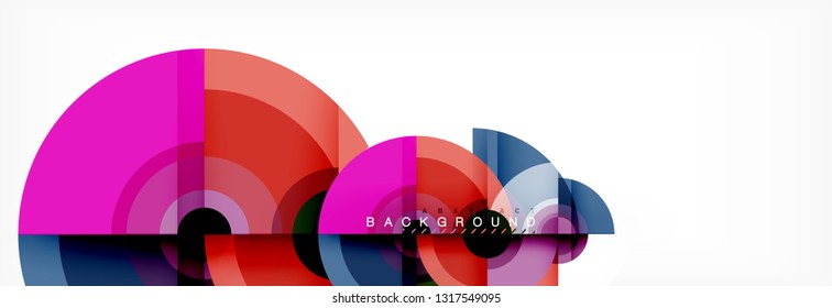 Round shapes vector abstract background. Trendy circle shapes composition vector illustration