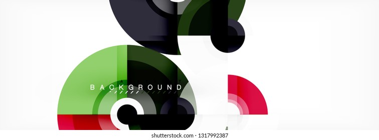 Round shapes vector abstract background. Trendy circle shapes composition vector illustration