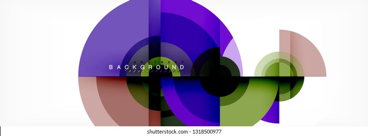 Round shapes vector abstract background. Trendy circle shapes composition vector illustration