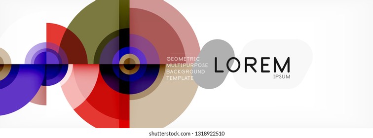 Round shapes vector abstract background. Trendy circle shapes composition vector illustration