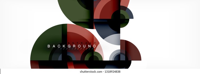 Round shapes vector abstract background. Trendy circle shapes composition vector illustration
