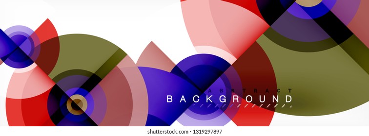 Round shapes vector abstract background. Trendy circle shapes composition vector illustration