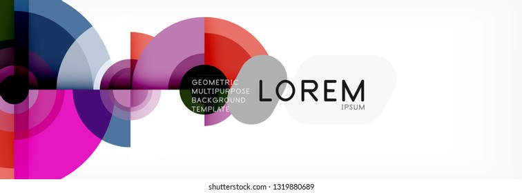 Round shapes vector abstract background. Trendy circle shapes composition vector illustration