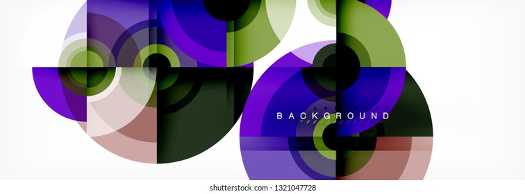 Round shapes vector abstract background. Trendy circle shapes composition vector illustration