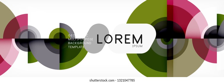 Round shapes vector abstract background. Trendy circle shapes composition vector illustration