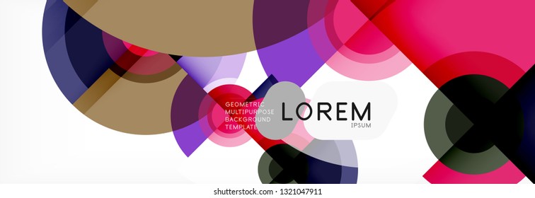 Round shapes vector abstract background. Trendy circle shapes composition vector illustration