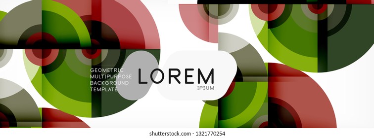 Round shapes vector abstract background. Trendy circle shapes composition vector illustration