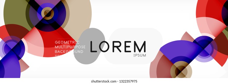 Round shapes vector abstract background. Trendy circle shapes composition vector illustration