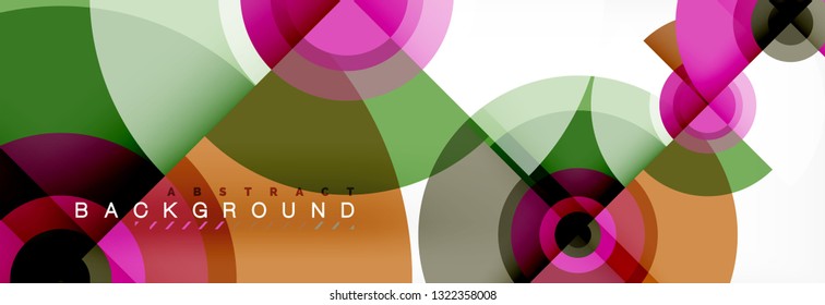 Round shapes vector abstract background. Trendy circle shapes composition vector illustration