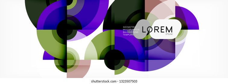 Round shapes vector abstract background. Trendy circle shapes composition vector illustration