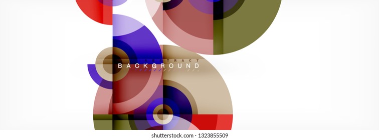 Formas redondeadas de fondo abstracto vectorial. Dibujo vectorial de la composición de formas de círculo de moda