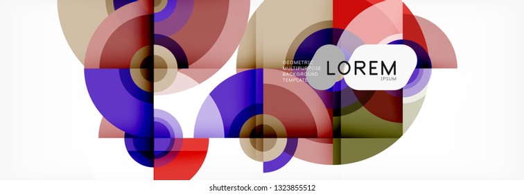 Round shapes vector abstract background. Trendy circle shapes composition vector illustration