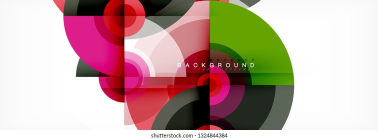 Round shapes vector abstract background. Trendy circle shapes composition vector illustration