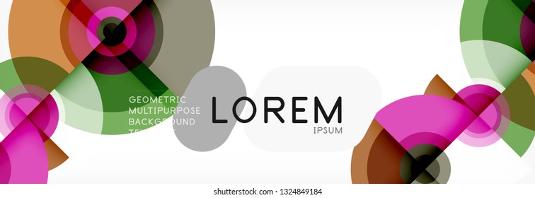 Round shapes vector abstract background. Trendy circle shapes composition vector illustration