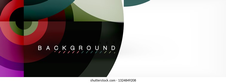 Round shapes vector abstract background. Trendy circle shapes composition vector illustration
