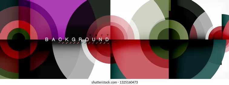 Round shapes vector abstract background. Trendy circle shapes composition vector illustration