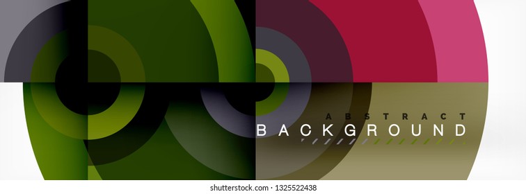 Plano de fundo abstrato do vetor de formas redondas. Formas de círculo na moda composição vetor ilustração