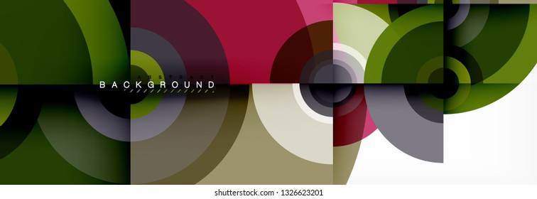 Round shapes vector abstract background. Trendy circle shapes composition vector illustration