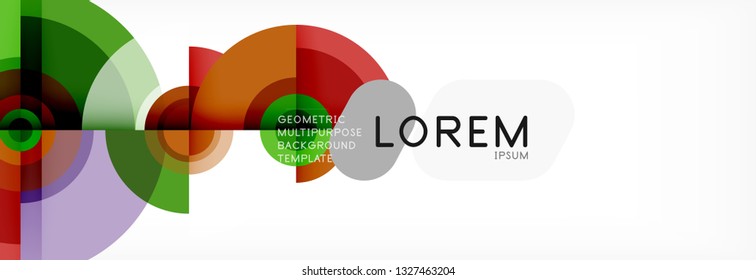 Round shapes vector abstract background. Trendy circle shapes composition vector illustration