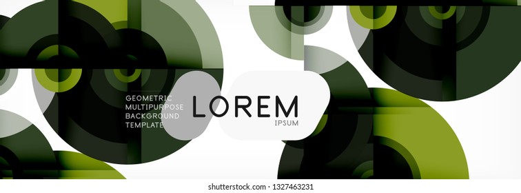 Round shapes vector abstract background. Trendy circle shapes composition vector illustration
