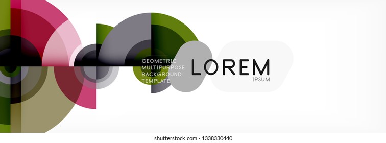 Round shapes vector abstract background. Trendy circle shapes composition vector illustration