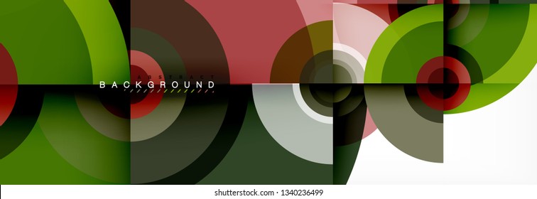 Round shapes vector abstract background. Trendy circle shapes composition vector illustration
