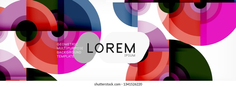 Round shapes vector abstract background. Trendy circle shapes composition vector illustration