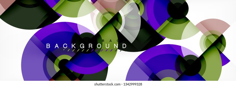 Formas redondeadas de fondo abstracto vectorial. Dibujo vectorial de la composición de formas de círculo de moda