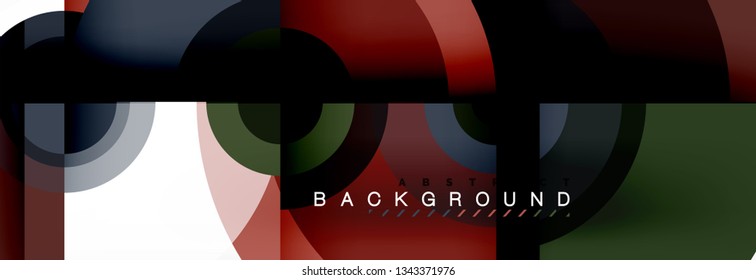 Round shapes vector abstract background. Trendy circle shapes composition vector illustration