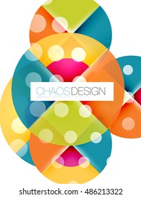 Round shapes, vector circle banner with sample text