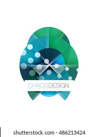 Round shapes, vector circle banner with sample text