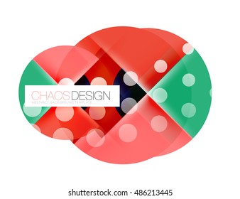 Round shapes, vector circle banner with sample text