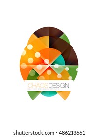 Round shapes, vector circle banner with sample text