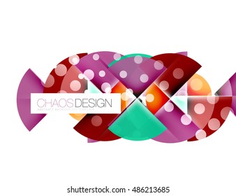 Round shapes, vector circle banner with sample text