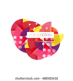 Round shapes, vector circle banner with sample text
