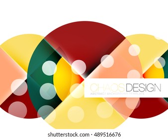 Round shapes, vector circle banner with sample text