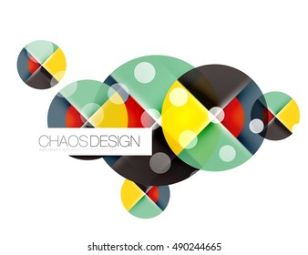 Round shapes, vector circle banner with sample text