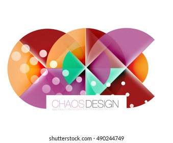 Round shapes, vector circle banner with sample text