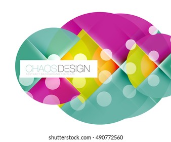 Round shapes, vector circle banner with sample text