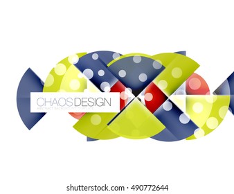 Round shapes, vector circle banner with sample text