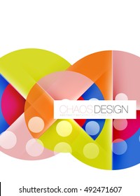 Round shapes, vector circle banner with sample text