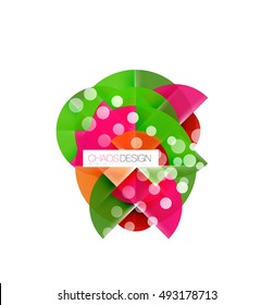 Round shapes, vector circle banner with sample text