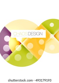 Round shapes, vector circle banner with sample text